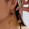Brincos Assimétricos de Chapéu de Fantasma de Novo Estilo Europeus e Americanos Transfronteiriços para Mulheres Acessórios de Orelha Aranha Sombrios Tendência
