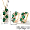 Moxi Transfronteiriço Assimétrico Zircônia Multi-Color Doce Moda Cobre Inlaid Zircônia Argola de Orelha Colar Conjunto de Joias Atacado