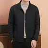 Chaqueta de Algodón Patchwork con Cuello Alto 100% LanaSimple, elegante, clásica, versátil, estampado de espiga, cuello alto con relleno 100% lana