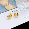 Pendientes Bertha Liya de media luna de metal estilo europeo y americano con forma de media luna y aguja de plata s925, pendientes sencillos de viento frío Cel
