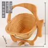 Cesto de Frutas de Bambu Dobrável Isolado Multifuncional Criativo Prato de Frutas Armazenamento Japonês Madeira de Bambu Decoração de Mesa de Jantar para Casa