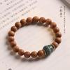 Pulsera Rosario de Sándalo Viejo de Montaña para Mujer Pulsera Mori de Madera Vintage Fragancia Oscura Flotante Círculo Único Múltiple Amantes