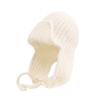 Gorro de lana tejido a mano para mujer, otoño e invierno, estilo coreano, cálido, con protección para los oídos, puntera, resistente al viento, con cordones, gorro Lei Feng para rostro pequeño.