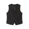 Comércio Exterior Primavera e Verão Novos Produtos Europeu e Americano Transfronteiriço Roupas Femininas Conjunto de Colete com Mistura de Linho + Shorts de Cintura Alta