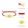 Ouro 999 puro, uma pulseira de berloques redonda em ouro com um design de flores e uma lua cheia, perfeita como presente para o Festival do Meio do Outono ou um presente comemorativo