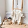 Roupas de Bebê, Roupas de Outono, Roupas para Bebê de Um Ano, Estilo Coreano Macacão Pastoral com Estampa Floral Pequena para Bebê Menina, Roupas de Casa