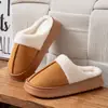 Pantuflas de algodón para otoño e invierno para mujer, de suela gruesa, antideslizantes, cálidas y esponjosas, adecuadas para que las usen las parejas en casa, también disponibles para hombres en invierno