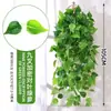 Enredaderas de Plantas Verdes Falsas para Decoración, Enredaderas de Flores Artificiales de Plástico para Sala de Estar Colgantes de Pared Interiores Cesta Colgante de Flores Árbol