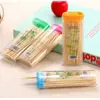 Palillo de dientes Caja de palillos para llevar en casa Palillo de dientes de bambú desechable con forma de encendedor Portátil Portadientes de doble punta