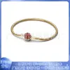 Panjia Dora Cobre Blanco Plateado 925 Trenzado Simple Pulsera Malla Rosa Pulsera de Seda Pulsera Pulsera DIY