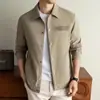 Elegante Chaqueta para Hombre Estilo Old Money 2026 Otoño Nuevo Modelo Negocios Casual para Hombre de Mediana Edad Corte Holgado Abrigo con Cuello de Solapa