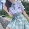 Universidad Normal de Taiwán con el mismo estilo camisa bordada uniforme de clase jk manga corta traje de falda para mujer