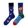 Calcetines asimétricos de diseño original AB para hombre y mujer, calcetines de algodón creativos de dibujos animados AB, estilo callejero de moda, personalidad