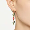 Pendientes de Hoja y Pétalo Estilo Europeo y Americano Más Vendidos Transfronterizos, Pendientes de Lujo Ligero de Hoja y Tulipán de Moda al por Mayor
