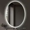Espejo de baño inteligente de forma ovalada con retroiluminación LED, adecuado para baños de hotel; espejo de maquillaje antivaho; personalizable