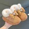 Novo Modelo 2026 Sapatos de Algodão Infantis para Meninas, Antiderrapantes Resistentes ao Desgaste para Uso Interno e Externo, Botas de Algodão Espessadas com Solado Grosso de EVA e Forro de Lã