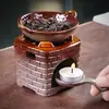 Horno para Hornear Té Horno de Cerámica para Hornear Pequeño Hogar Perfumador de Té Vela Cerámica Gruesa Tazón para Calentar Té Despertar Té Accesorios para Ceremonia del Té