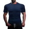 Transfronterizo 2026 Hombres Popular Deportes Running Moda Versátil Mallas de Entrenamiento Camiseta de Manga Corta Color Sólido Venta al por Mayor