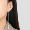 Coreia do Sul Dongdaemun Novo Design Sense Corrente Borla Geométrica Linha Longa Orelha Moda Personalidade Temperamento Aço Titânio Brincos