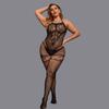 Lencería sexy de talla grande con cuello en V y espalda descubierta de jacquard para mujer, disponible en Europa y América.