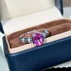 Anel de Prata Esterlina S925 com Safira Rosa para Mulheres, Design de Nicho, Anel de Pedra Colorida de Luxo de Alta Qualidade, Popular na Europa e América, Transmissão ao Vivo