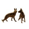 Cão de cobre de latão, cão militar, pequenos ornamentos, cão-lobo, ganha dinheiro para ajudar a fortuna, filhote próspero, bronze, estilo chinês, pequenos ornamentos de mesa, animal de estimação de chá