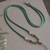 Colgante de jade Dongling Jade, cuerda tejida a mano, collar de cuerda ajustable, colgante de cristal con cuerda resistente al desgaste, colgante para el cuello para mujer