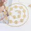 Corrente de cintura ajustável com gancho para primavera e verão, moda europeia e americana para mulheres, cordão de metal com corrente decorativa para cintura de vestido e suéter