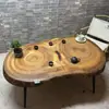 Mesa de Té de Madera de Alcanfor Talla de Raíz Madera Maciza Mesa de Café Pequeña Estilo Shaji B&B Sala de Estar Ventana Saliente Tatami Mesa Pequeña