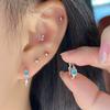 Pendientes de circonita azul y blanca con un diseño único de nicho, 2023. Nuevas explosiones. Pendientes con sentido avanzado.