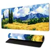 Mouse Pad Grande, Tapete Longo Floral para Teclado com Padrões de Paisagem para Uso no Escritório