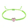 Pulseras de Moda Europeas y Americanas, Pulseras Ajustables para Parejas en Forma de Corazón de Aleación con Goteo de Aceite, Pulseras Transfronterizas Hechas a Mano en Stock