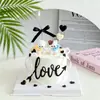 Decoración de pastel para el Día de San Valentín chino, adornos de perrito y gatito para teléfono, topper de lazo de acrílico con cinta de amor