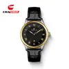 Reloj de Cuarzo Simple de Negocios para Hombre Chaxigo con Esfera Romana Luminosa Correa de Cuero Reloj de Moda Resistente al Agua