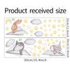 LD96228 Conejo de dibujos animados, pingüino, elefante bebé, avión de papel, estrella, habitación infantil, sala de estar, adhesivo decorativo de pared autoadhesivo
