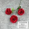 Bucé de Tres Cabezas de Rosa Búlgara Hidratante Flor Artificial Flor Decorativa Estilo Europeo Flor de Seda Sala de Estar Mesa de Comedor Flor