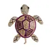 Moda Europea y Americana Lindo Broche de Corsage de Tortuguita Pin de Animal Completo de Diamante Elegante Versátil Accesorios para Ropa de Mujer