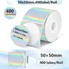 Novo Papel Térmico Laser de Ponto Holográfico Redondo Compatível com Phomemo M110 Papel de Etiqueta Térmica Prata 50mm