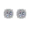 Pendientes de Botón Imitación Moissanita de Moda para Mujer, Pendientes de Plata de Ley S925 con Zirconia en Forma de Corazón, Seis Garras, Estilo Ins