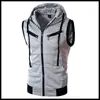 Facturación Disponible. Nuevo Chaleco con Capucha sin Mangas para Hombre de Verano, Chaleco Casual de Color Sólido de Corte Ajustado