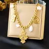 Moda Transfronteiriça Novo Círculo Rhombus Flor Borboleta Quadrado Banhado a Ouro Corrente de Aço Inoxidável Joia Colar