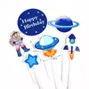 Globo Aerostático Horneado Pastel Piloto de Combate Decoración Niños Niñas Tarjeta de Pastel Decoración Tema Cumpleaños