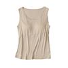 32 Pines 100 Seda Sujetador Ropa Interior Una Pieza Cuello Redondo Sin Mangas Chaleco Superior Camiseta Base de Seda de Morera para Mujer Verano Delgado