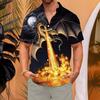 Nova camisa masculina de manga curta estampada em 3D transfronteiriça, solta, para festa, DIY para figura