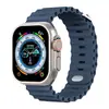 Adecuado para correas de Apple Watchs456789/10/11 Correas de Apple Modificadas Correas de Reloj de Silicona Marina