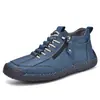 Bestseller transfronterizo de Amazon: Botas Martin para hombre de Amazon, zapatos casuales de media caña, botines, zapatos de estilo británico de talla grande con detalles cosidos