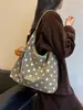2026 Bolso de Tote Nuevo Estilo Coreano de Lunares, Gran Capacidad, Moda Vintage, Casual, Elegante Bolso de Hombro para el Trabajo