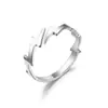 Nuevo Anillo Abierto de Acero de Titanio con Diseño de Rayo, Moda Europea y Americana Transfronteriza, Fabricante de Joyería Simple de Acero Inoxidable Japonés y Coreano
