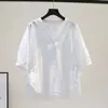 Camisa Casual Simples de Manga Curta Plissada Coreana de Verão para o Trabalho Design Emagrecedor Tamanho Grande Blusa Solta Top Feminino