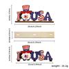 Adornos de madera para el Día de la Independencia, decoraciones para fiestas navideñas americanas, adornos conmemorativos de escritorio en rojo, blanco y azul.